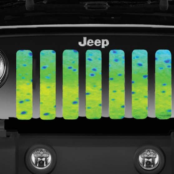 Mahi Fish Skin Jeep Grille Insert for wholesale by Dirty Acres