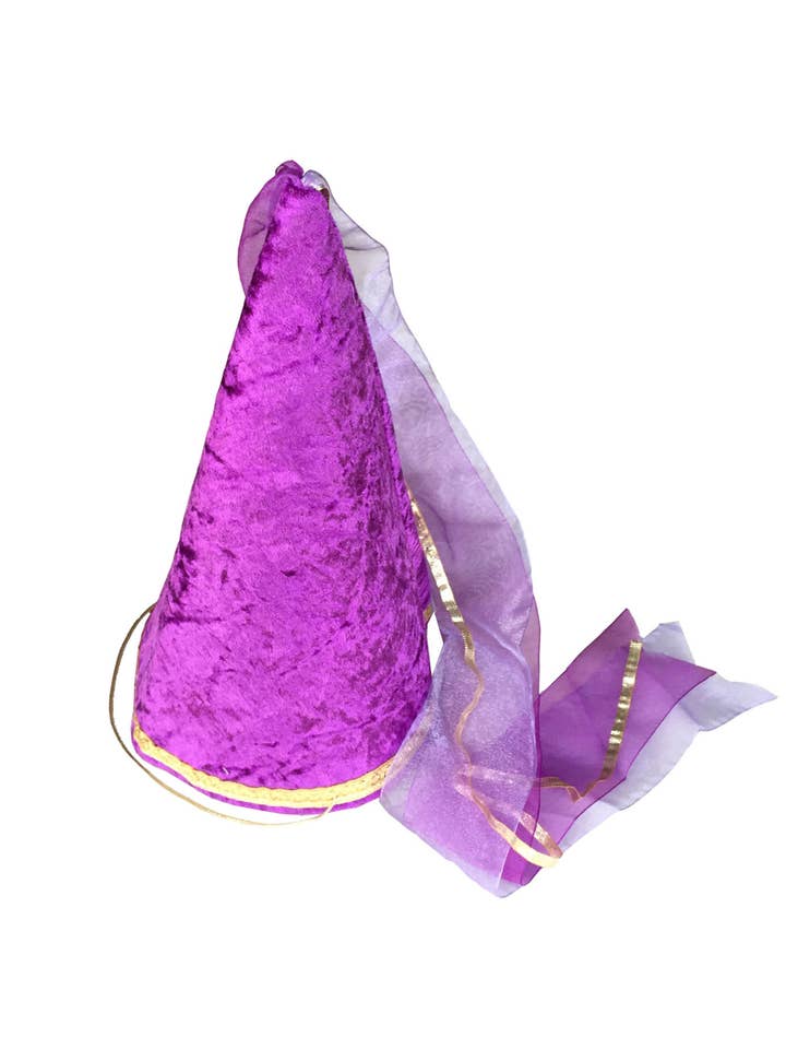 KALID MEDIEVAL - Wholesale Costume - Kids - FAIRY CONE KROWN VIOLET VELVET - ST3962