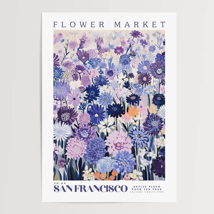 San Francisco Flower Market Poster for wholesale by Enchanted Sights