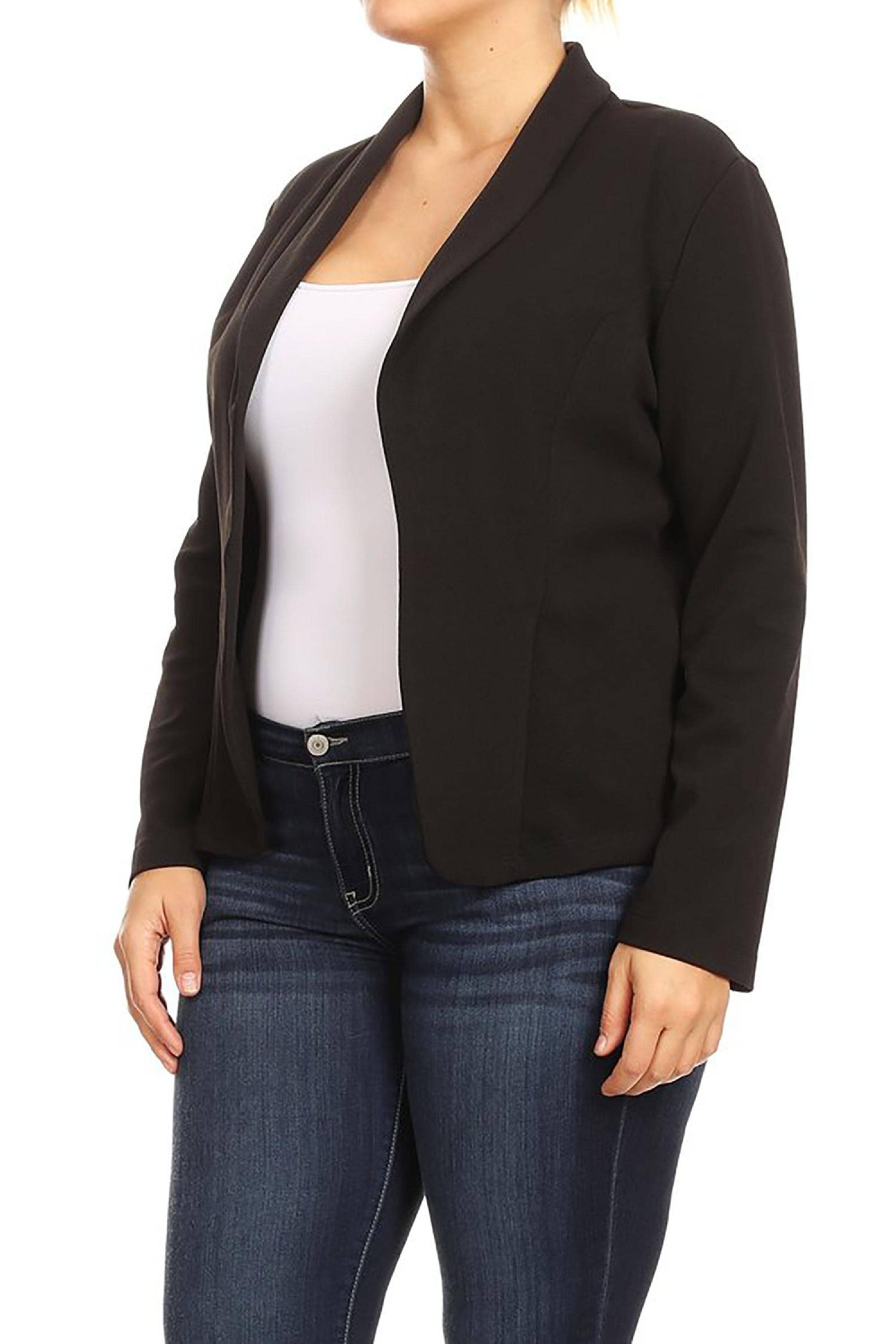 MOA COLLECTION - Wholesale Blazer - Women's - Women's Solid Casual Plus Size Trendy Blazer Jacket26