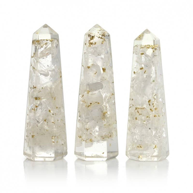 UniArt – wholesale Andlig sten/kristall – Orgonit spets med naturliga stenar, 6,5 cm hög3