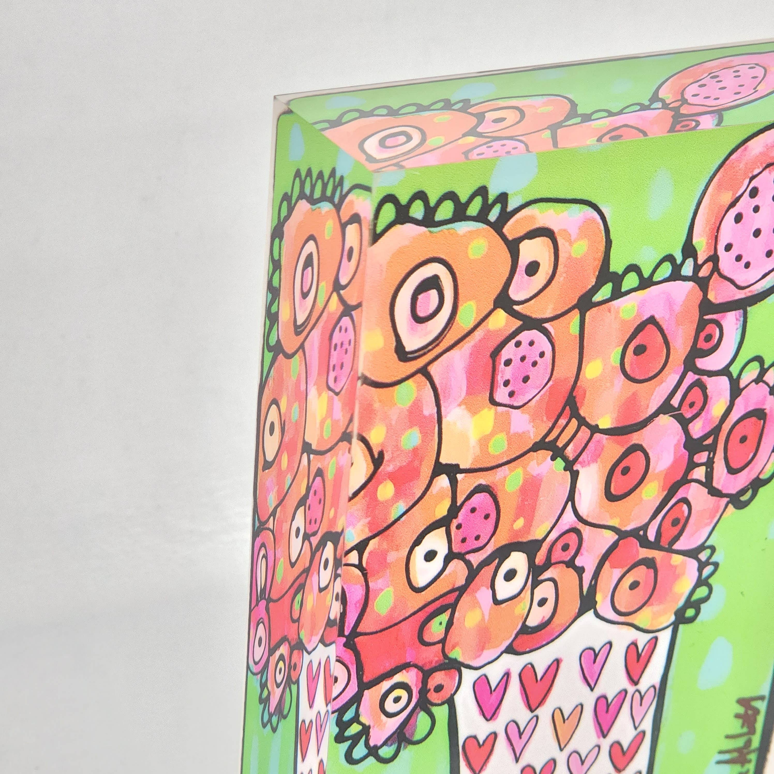 Julie Abbott  Art - Wholesale Art Print - Flower Bouquet Acrylic Block2