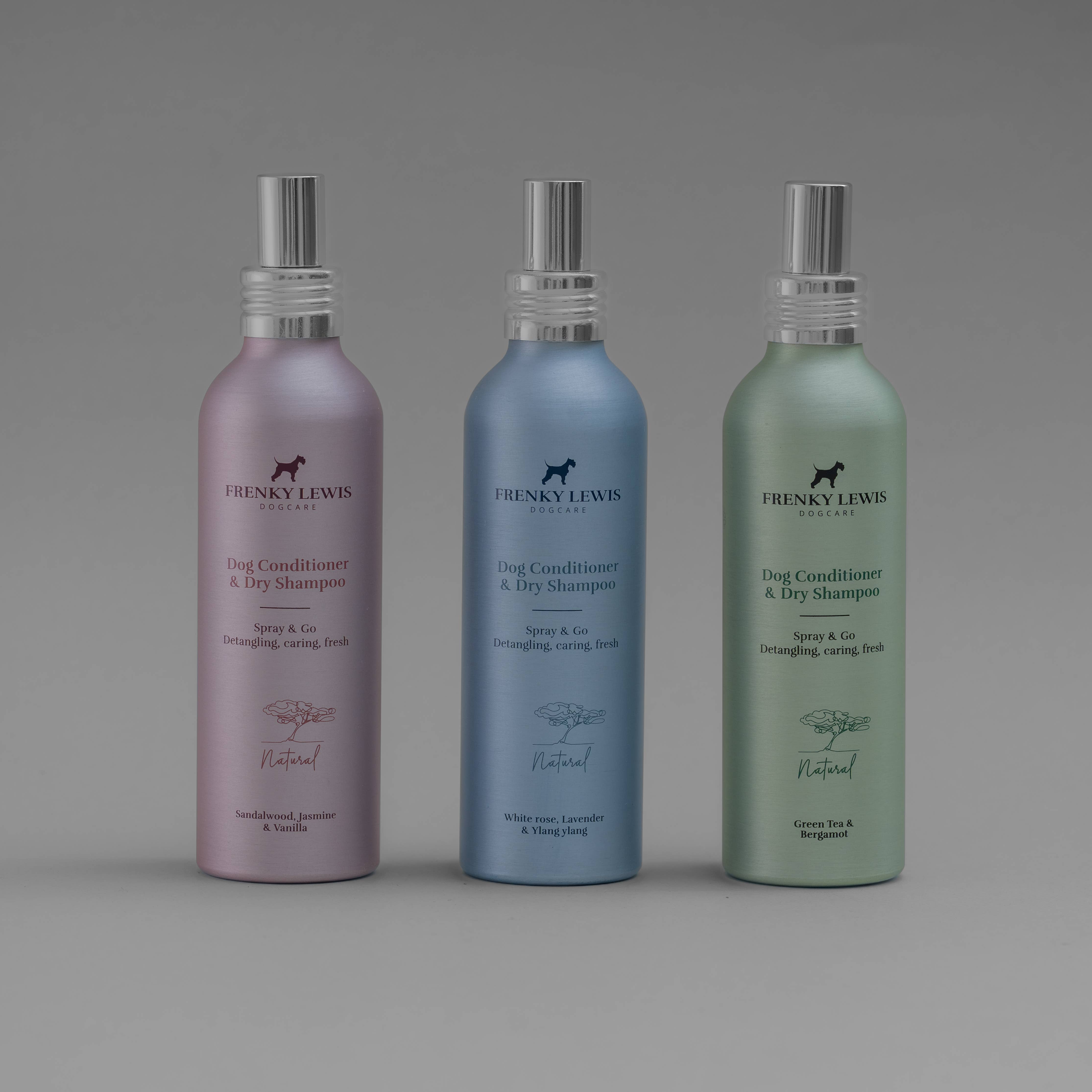 Frenky Lewis B.V. - Wholesale Pet shampoo – Dog - Dry Shampoo & Conditioner Sandalwood, Jasmine, Vanilla 150ml1