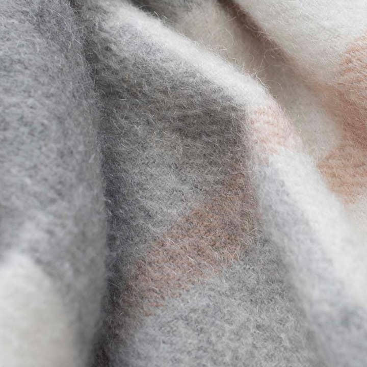 Kiltane - Wholesale Scarf - Unisex - Made In Scotland Contemporary Check Cashmere Stole - Grey3