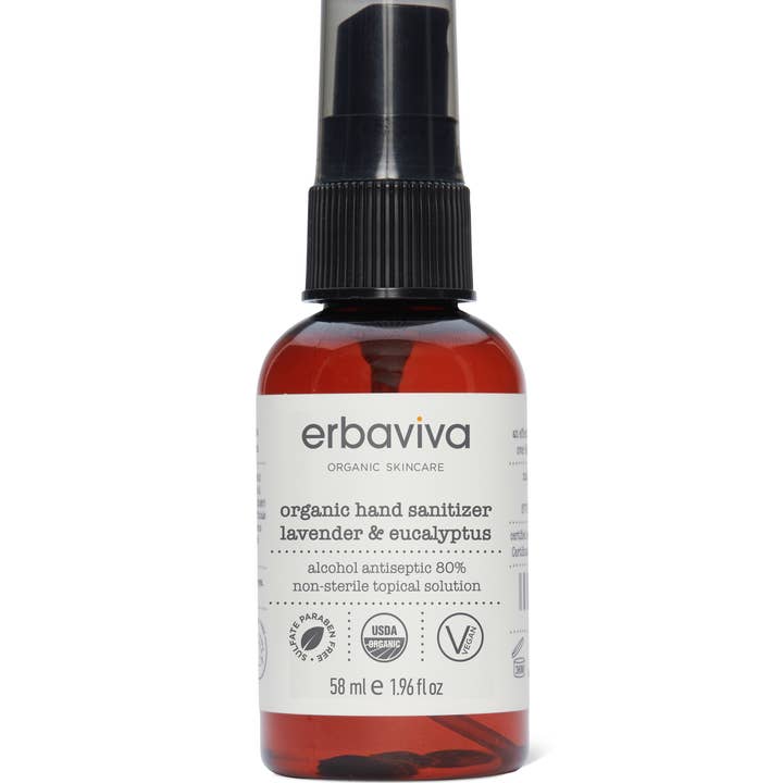 USDA Organic Lavender Eucalyptus Hand Sanitizer - Travel for wholesale by Erbaviva
