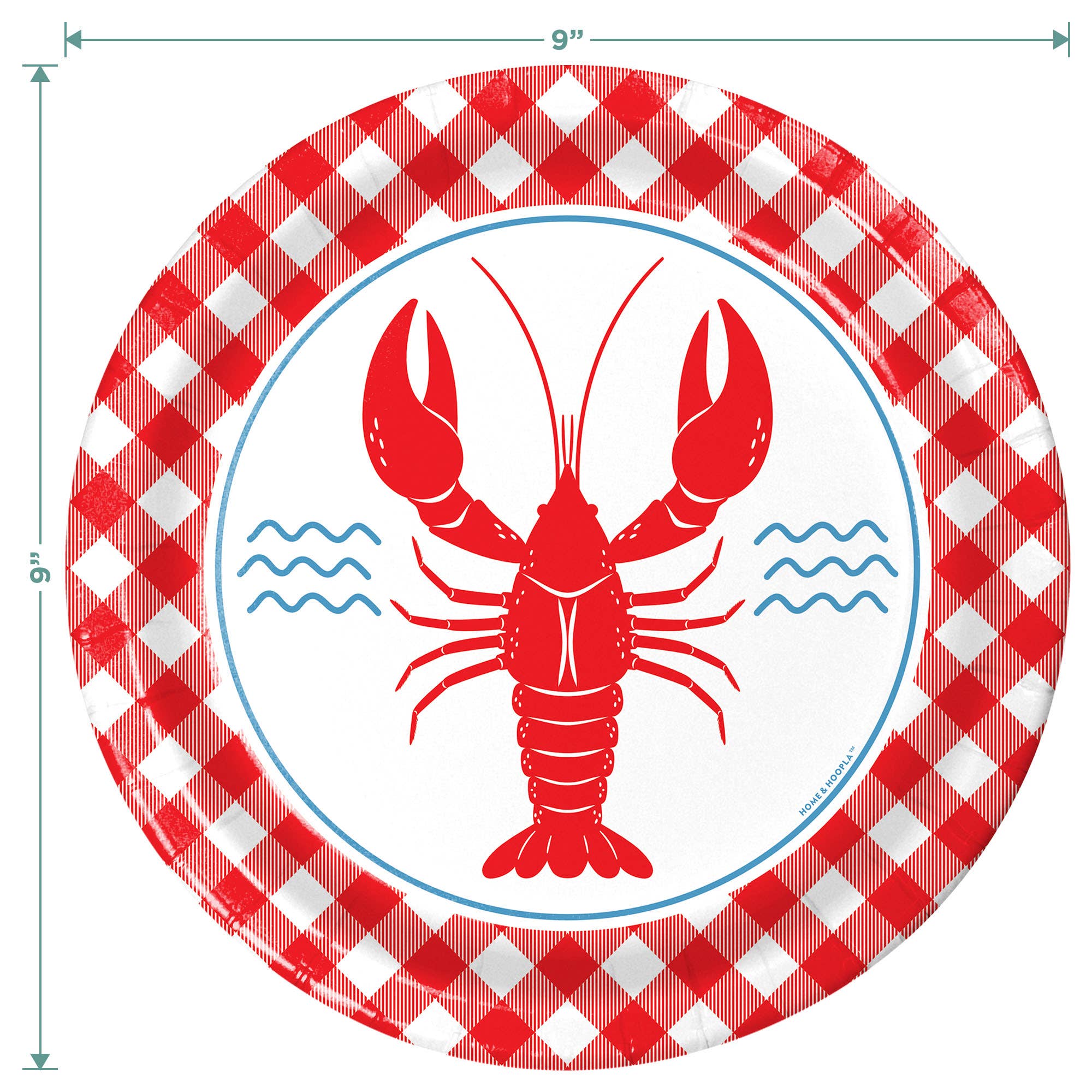 Home & Hoopla - Wholesale Disposable Plate - Crawfish Theme Party Dinner Plate (16ct)1