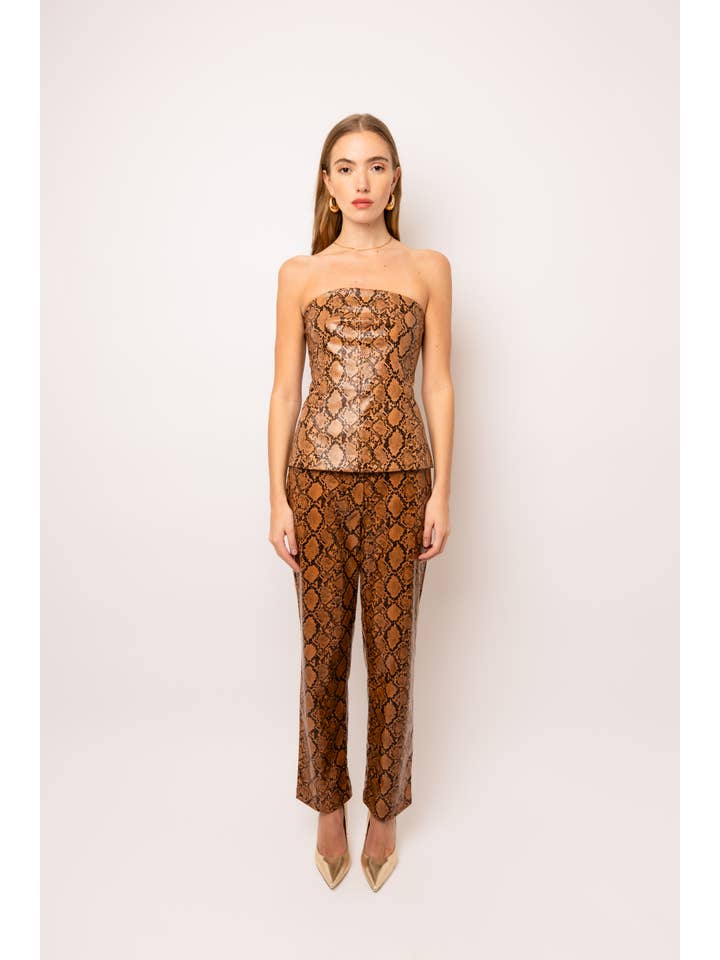 Snake Lupe Snakeskin Vegan Leather Pants for wholesale on Faire2