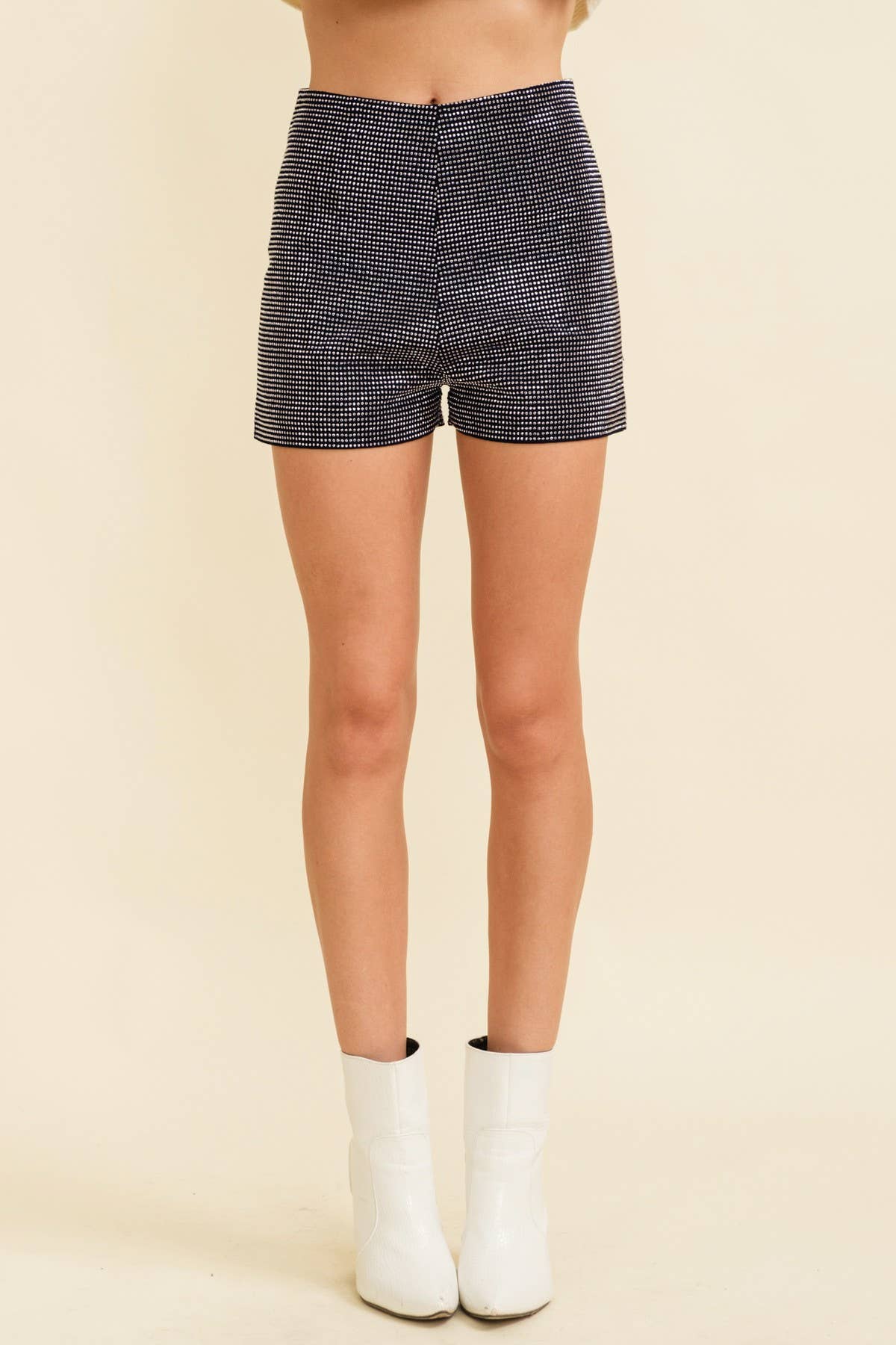 Cloud Ten - Wholesale Shorts - Women's - CP6126A-1 - RHINESTONE ZIP SHORTS6