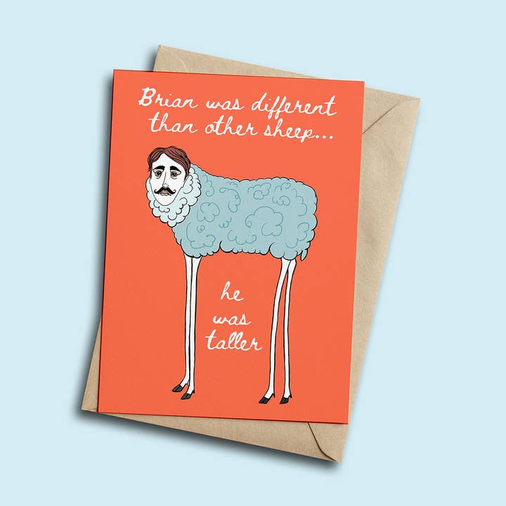 Brian the Sheep Greeting Card for wholesale by Henny Penny Studio