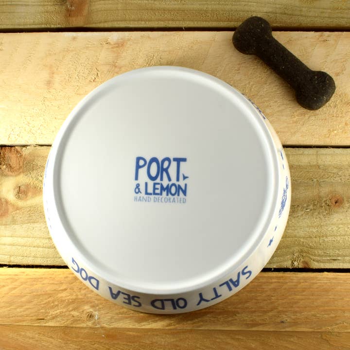 Port and Lemon - Wholesale Pet bowl – Cat/dog - Salty Old Sea Dog Hand Decorated Dog Bowl1
