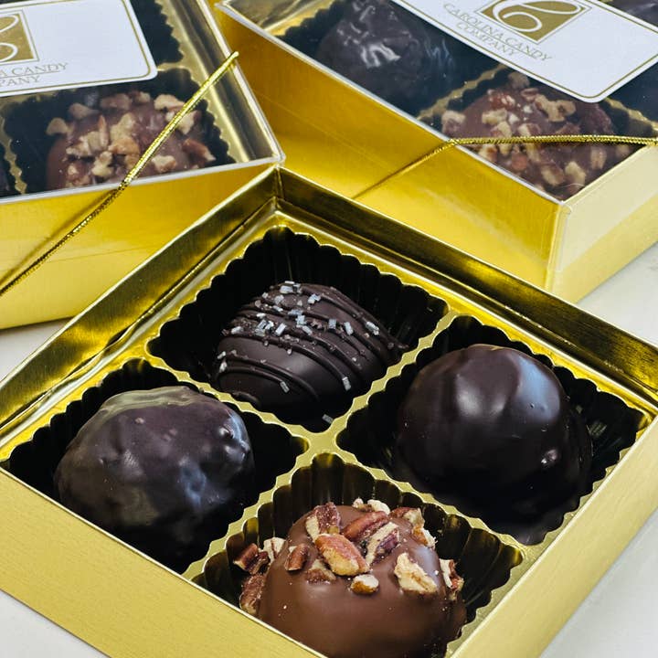 Carolina Candy Company - Wholesale Chocolate-covered sweets - 4pc assorted gourmet chocolate box 1