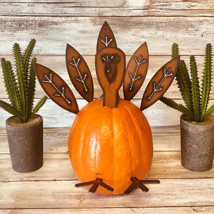 Universal Ironworks USA - Wholesale Decorative Tabletop Object - TURKEY PUMPKIN PARTS Thanksgiving Home Decor Rustic Metal0