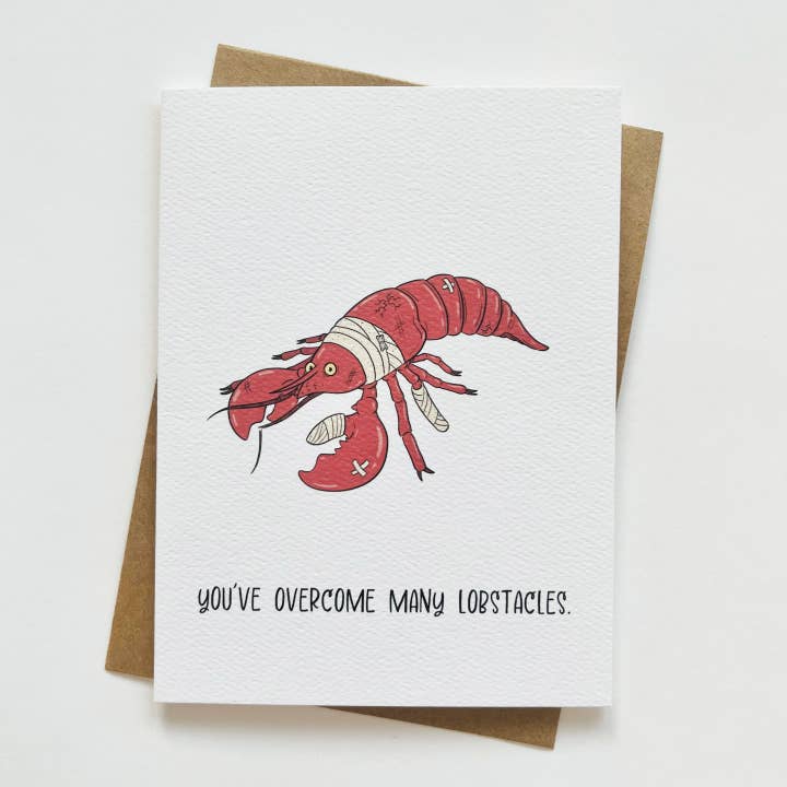 Funny Lobster Get-Well-Soon/Sympathy Greeting Card for wholesale by Little Cowboy Cards