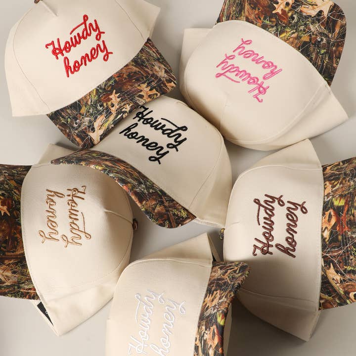 Fashion City - Wholesale Trucker Hat - Women's - Howdy Honey Embroidery Camo Two-Tone Trucker Hat28