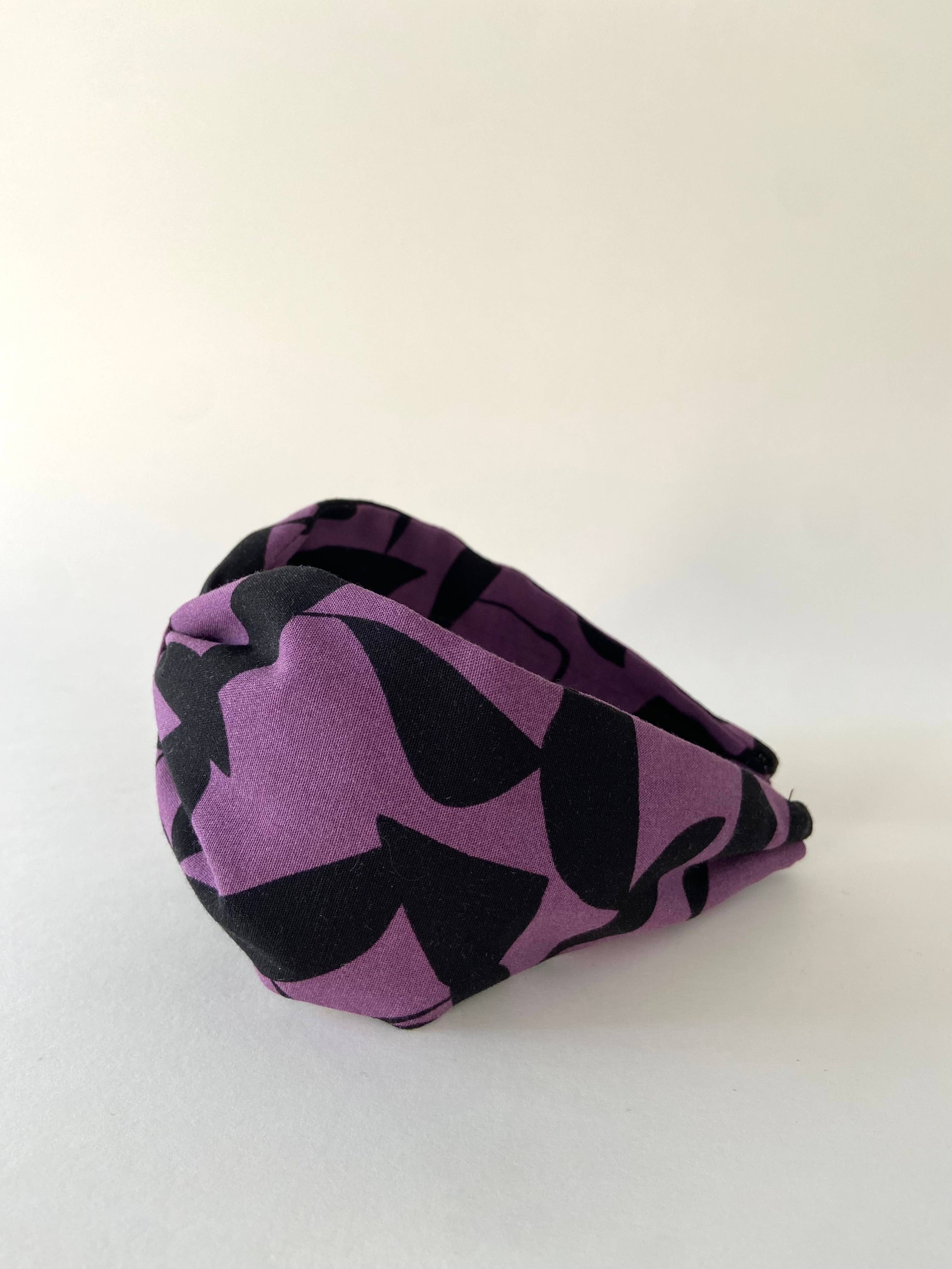 Nuevemi - Wholesale Fashion Headband - Women's - PURPLE AND BLACK TURBAN HEADBAND1
