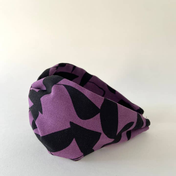 Nuevemi - Wholesale Fashion Headband - Women's - PURPLE AND BLACK TURBAN HEADBAND1