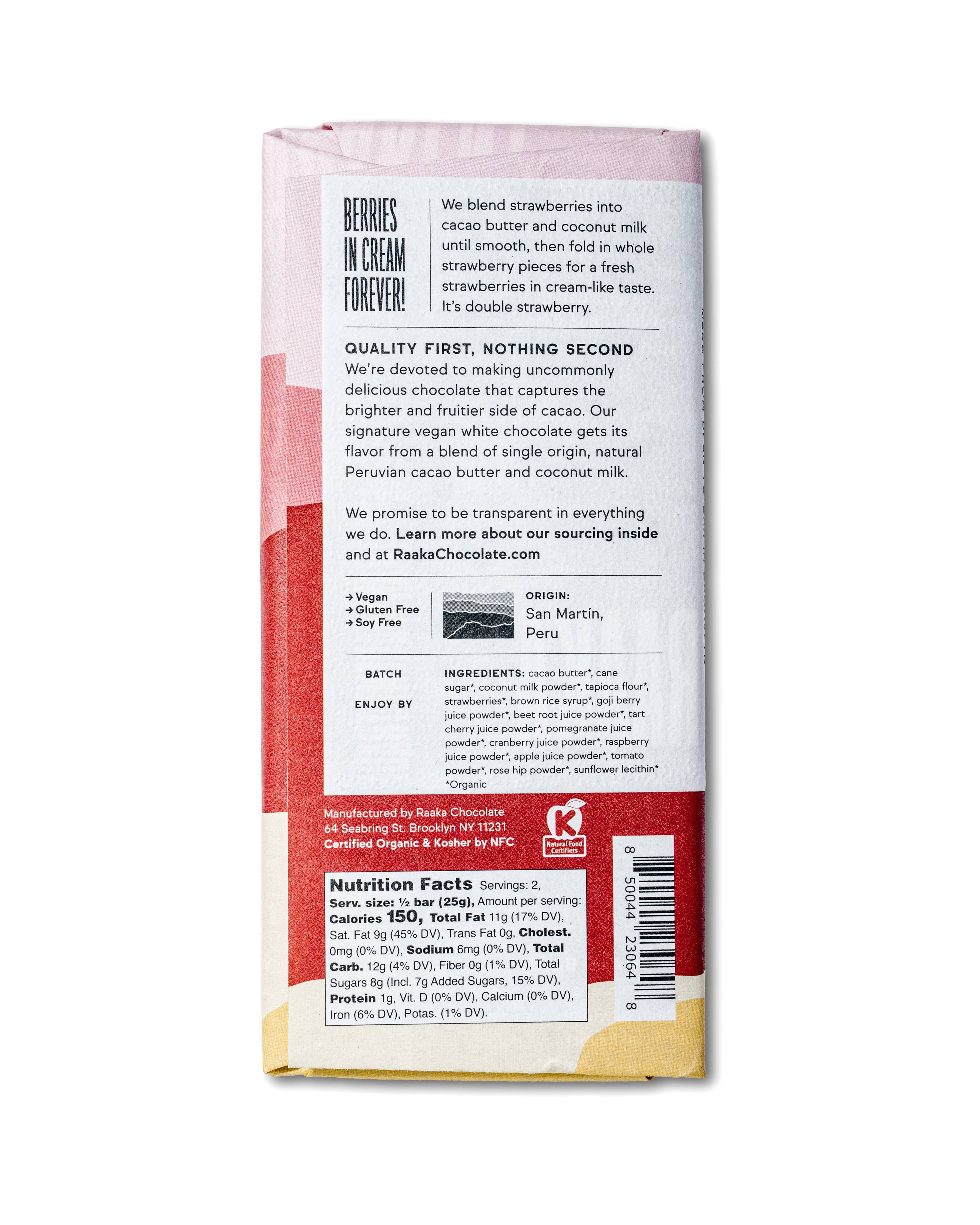 Raaka Chocolate - Wholesale Chocolate Bar - 37% Strawberry & Cream Vegan White Chocolate Bar4