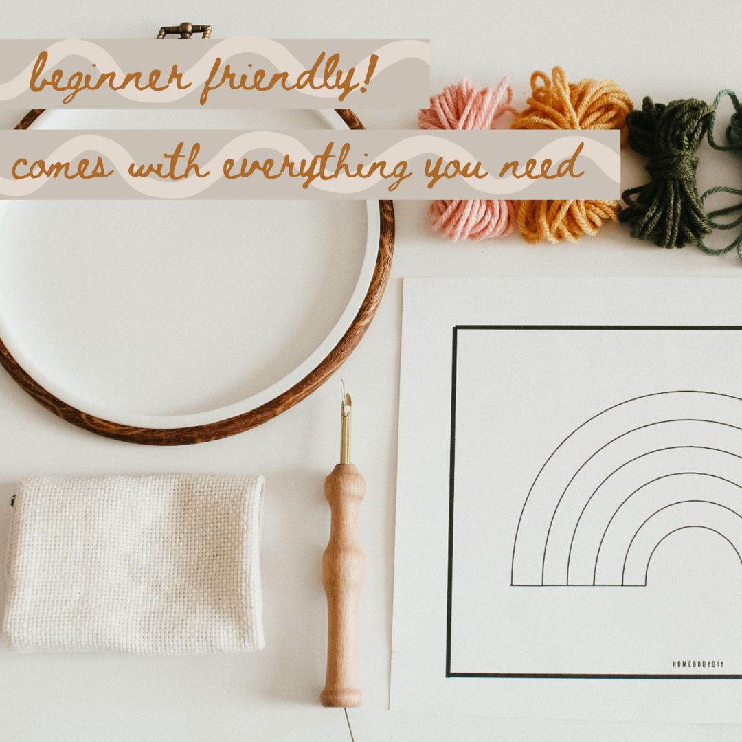 Homebody DIY – wholesale Embroidery/cross-stitch supplies – Cowboy Boot Beginner DIY Punch Needle Kit  1