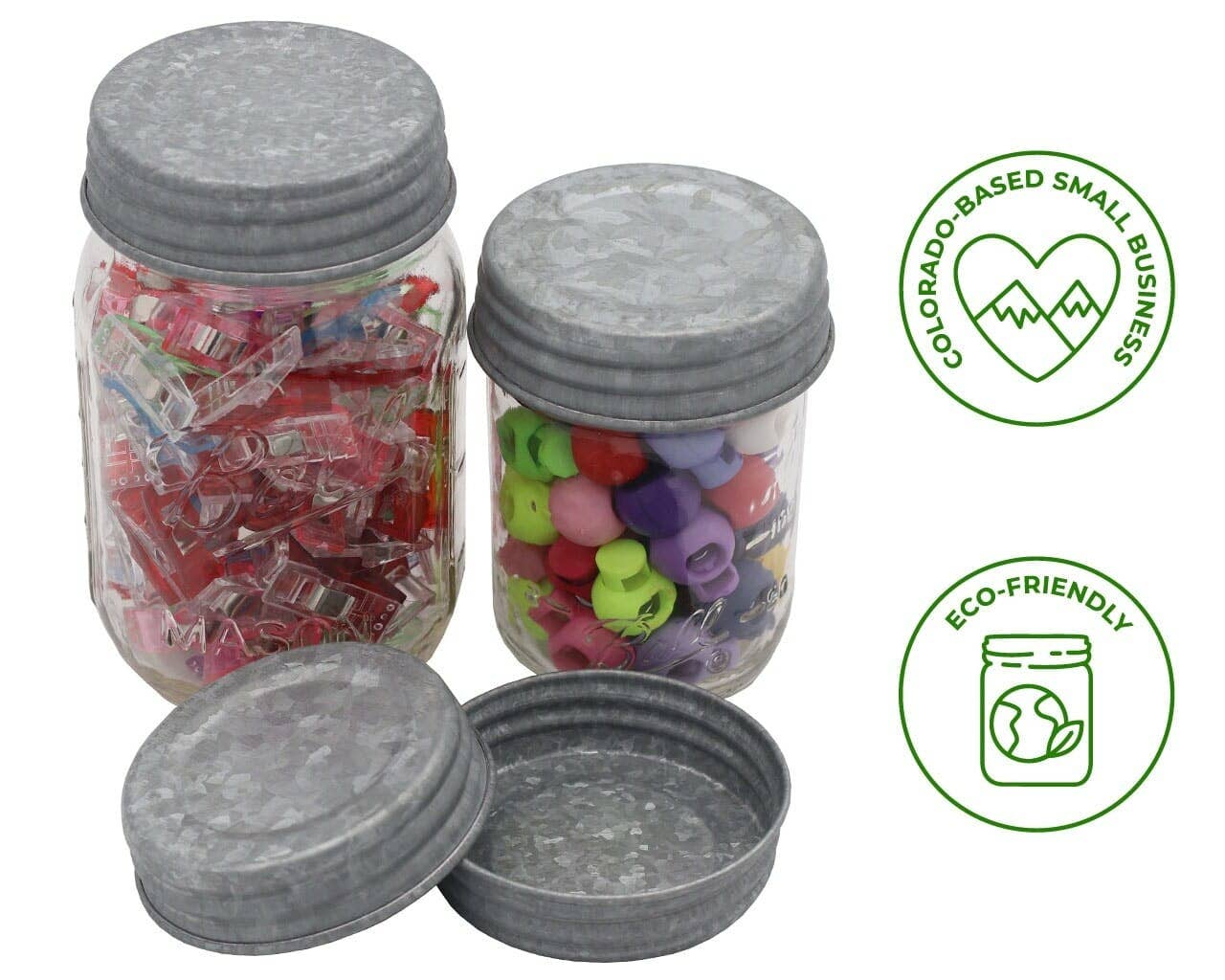 Mason Jar Lifestyle - Vente Pots - Lot de 4 couvercles pour bocaux Mason, reproduction vintage, galvanisés6