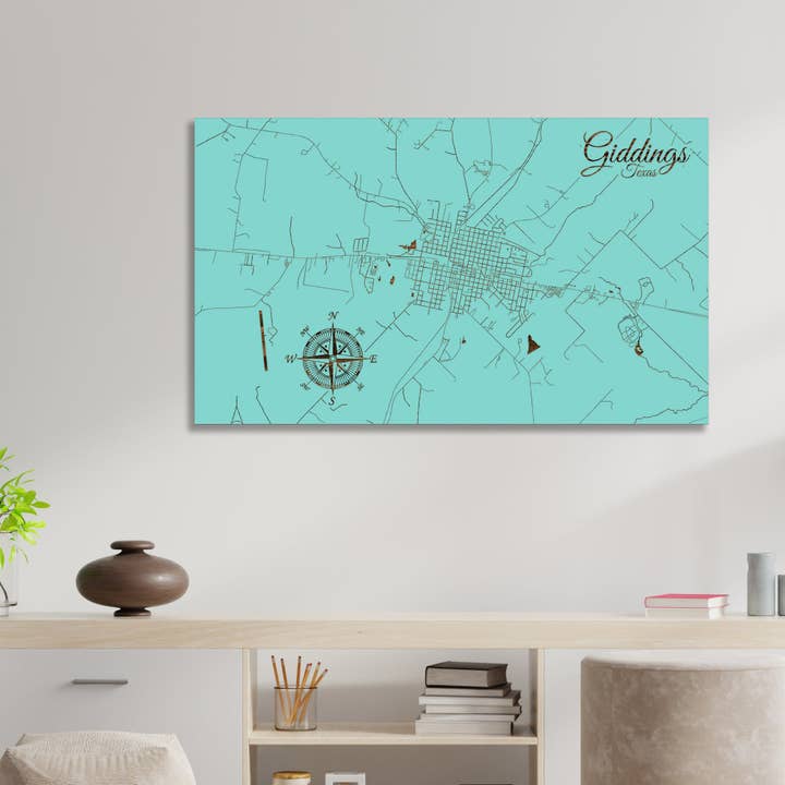 Texas: Giddings Straatkaart voor wholesale door Fire & Pine