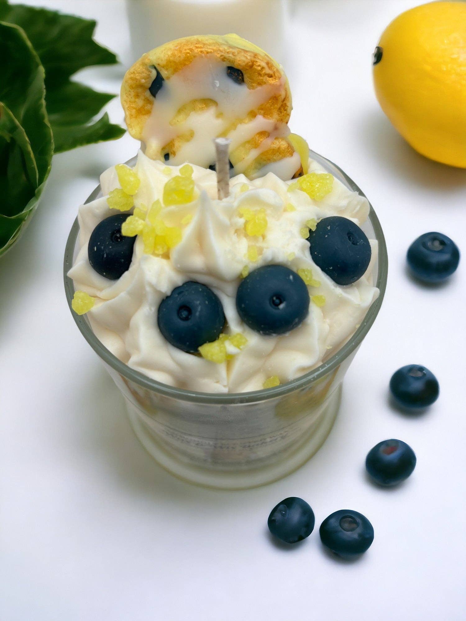 Wax and Wix Bakery® - Wholesale Jar/Filled Candle - Lemon Blueberry Pound Cake Candle. 13 oz. Dessert Cande2