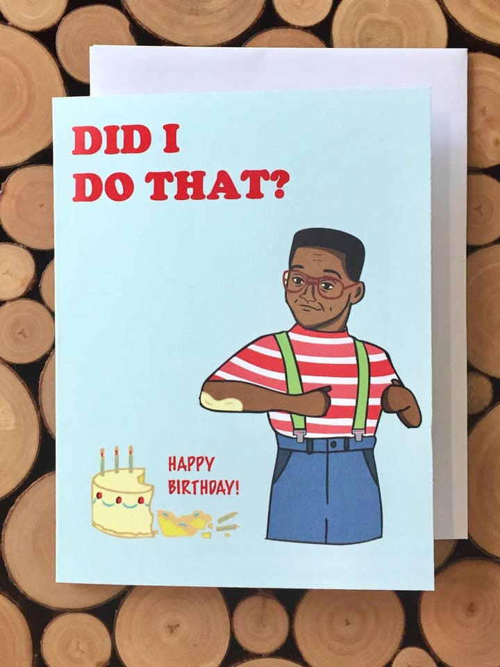 Steve Urkel Verjaardagskaart - Family Matters Card, cadeau uit de jaren 90, tv-showkaart voor wholesale door Papermain