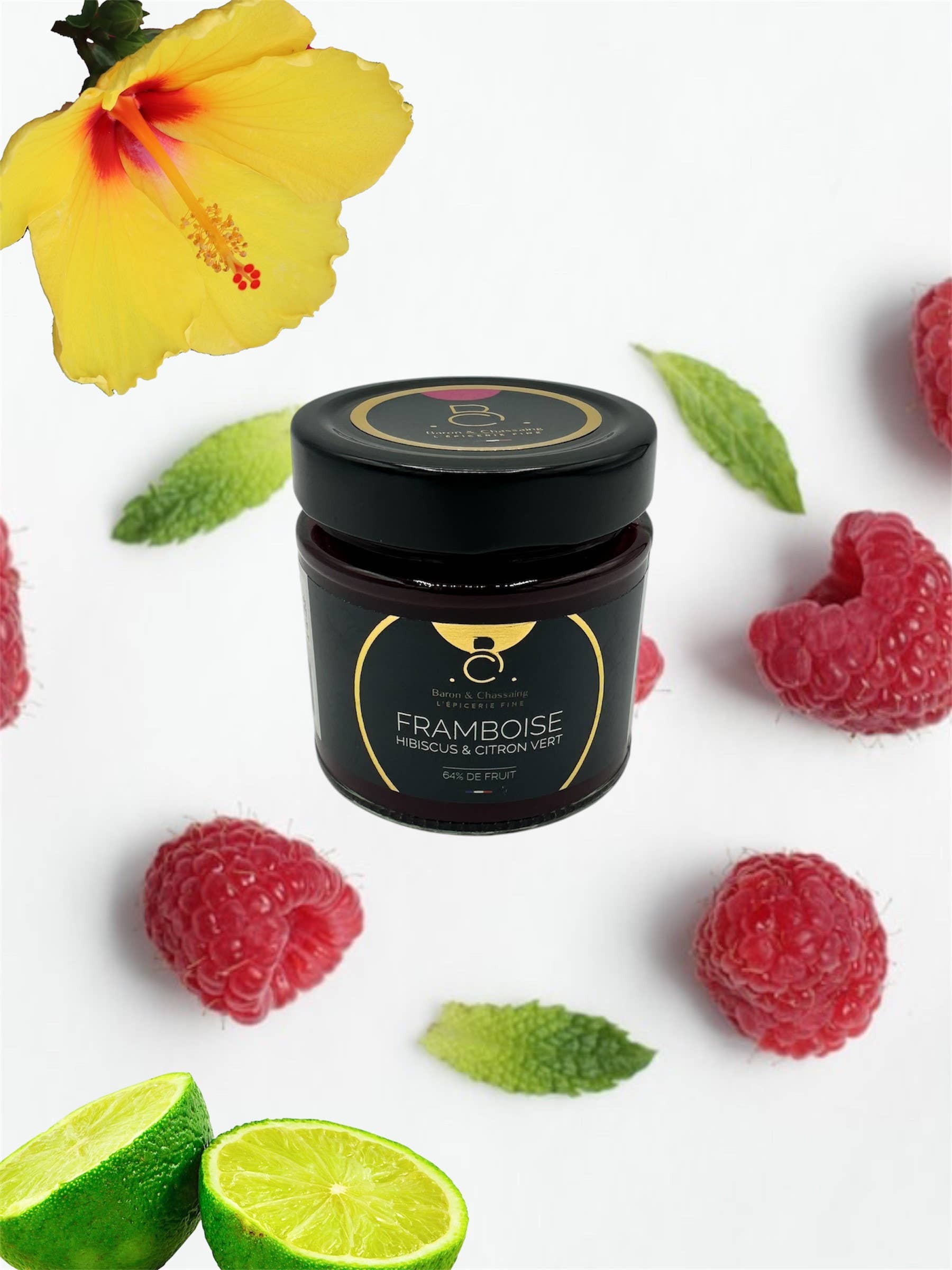 Baron & Chassaing – wholesale Sylt/gelé – Hallon-, lime- och hibiskussylt1