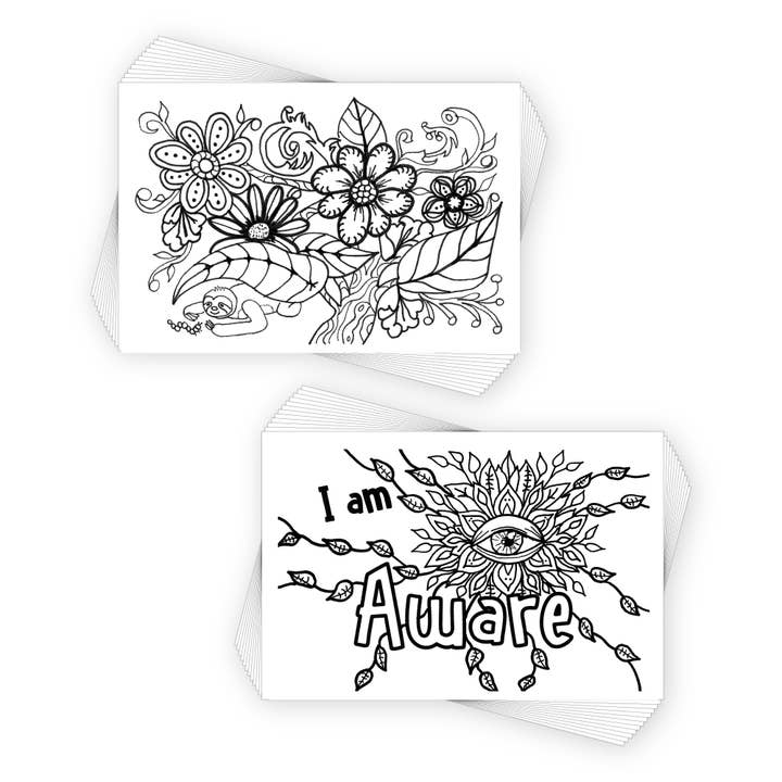 COLORpockit Coloring Postcard Deck Bundle for wholesale by COLORpockit