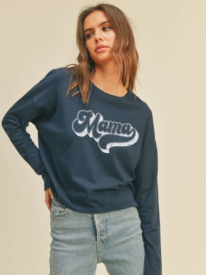 Mama Graphic Long Sleeve T-Shirt for wholesale by Honestee