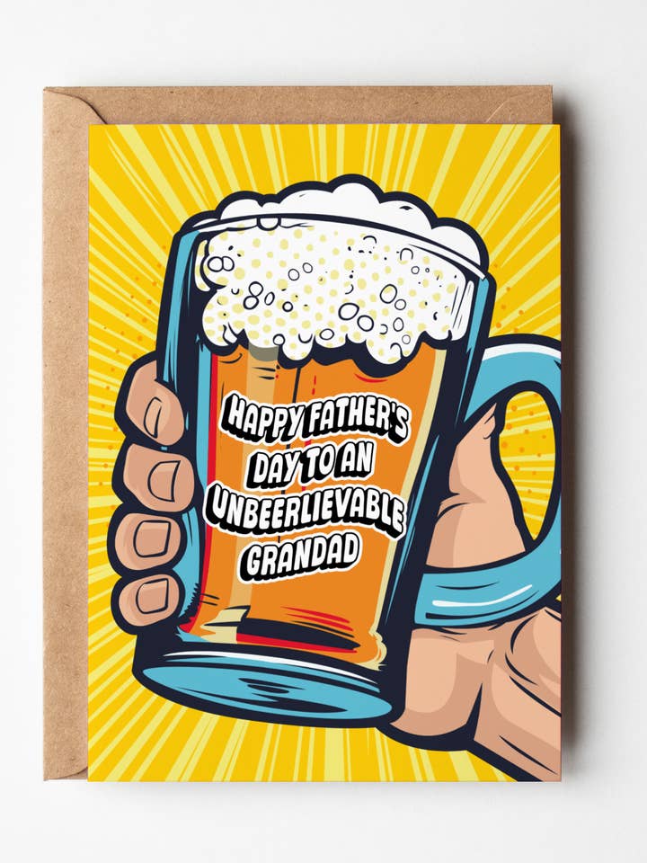 Funny Fathers Day Card For Grandad for wholesale by Yeah Noted