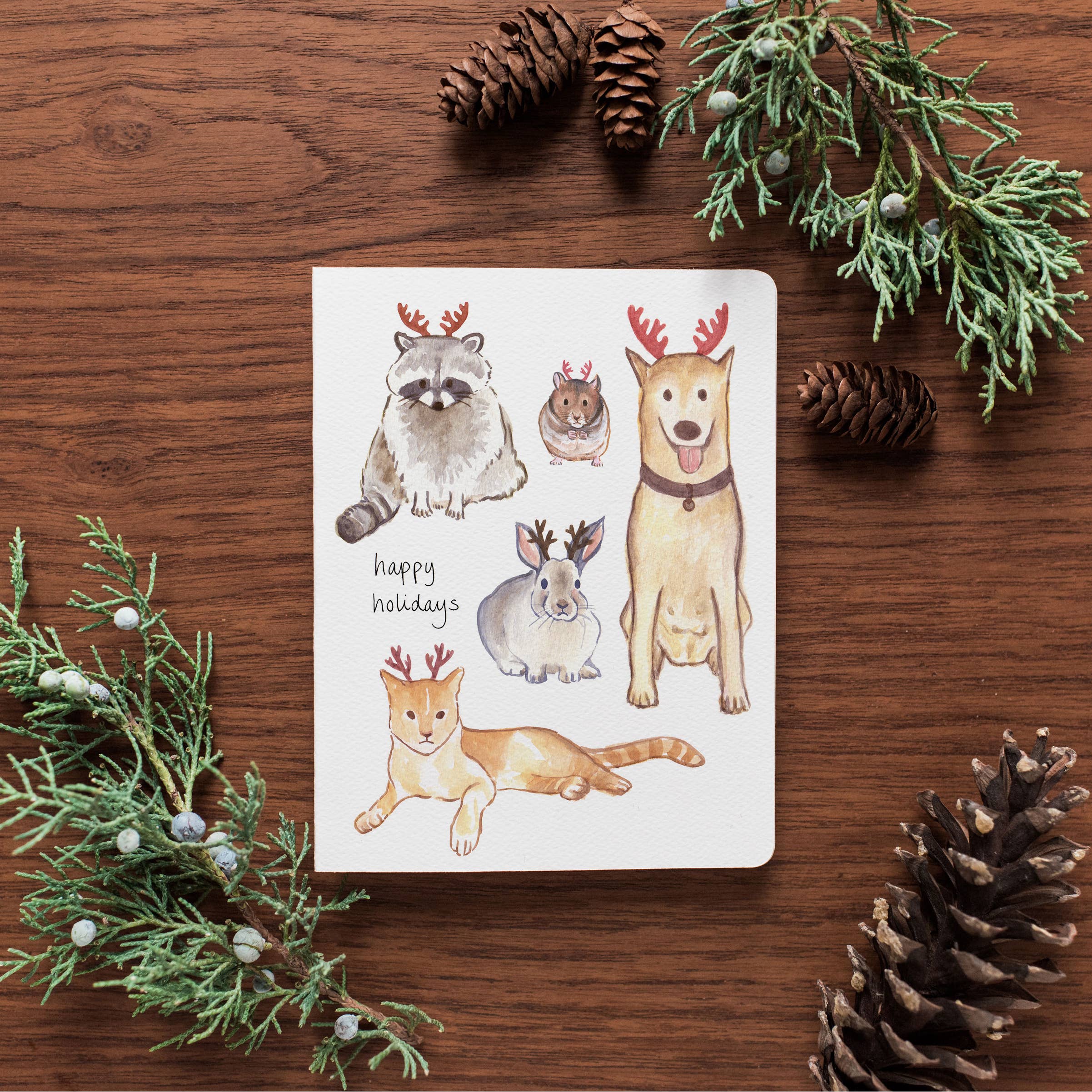 Gotamago - Wholesale Season's Greetings Card - Holiday Antlers Card - Set of 61