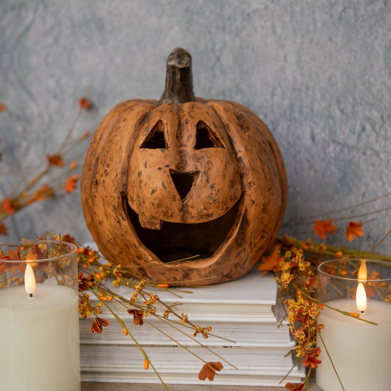 Ragon House – wholesale Decorative figurine – 8" TERRACOTTA BIG MOUTH PUMPKIN0