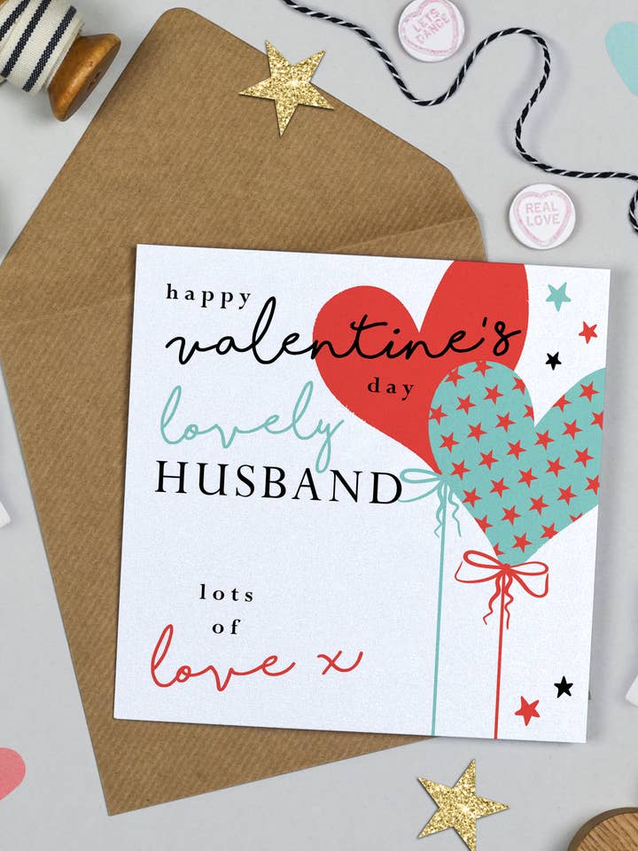 Palloncino a forma di cuore San Valentino Marito per la vendita all'ingrosso da parte di Michelle Fiedler Design