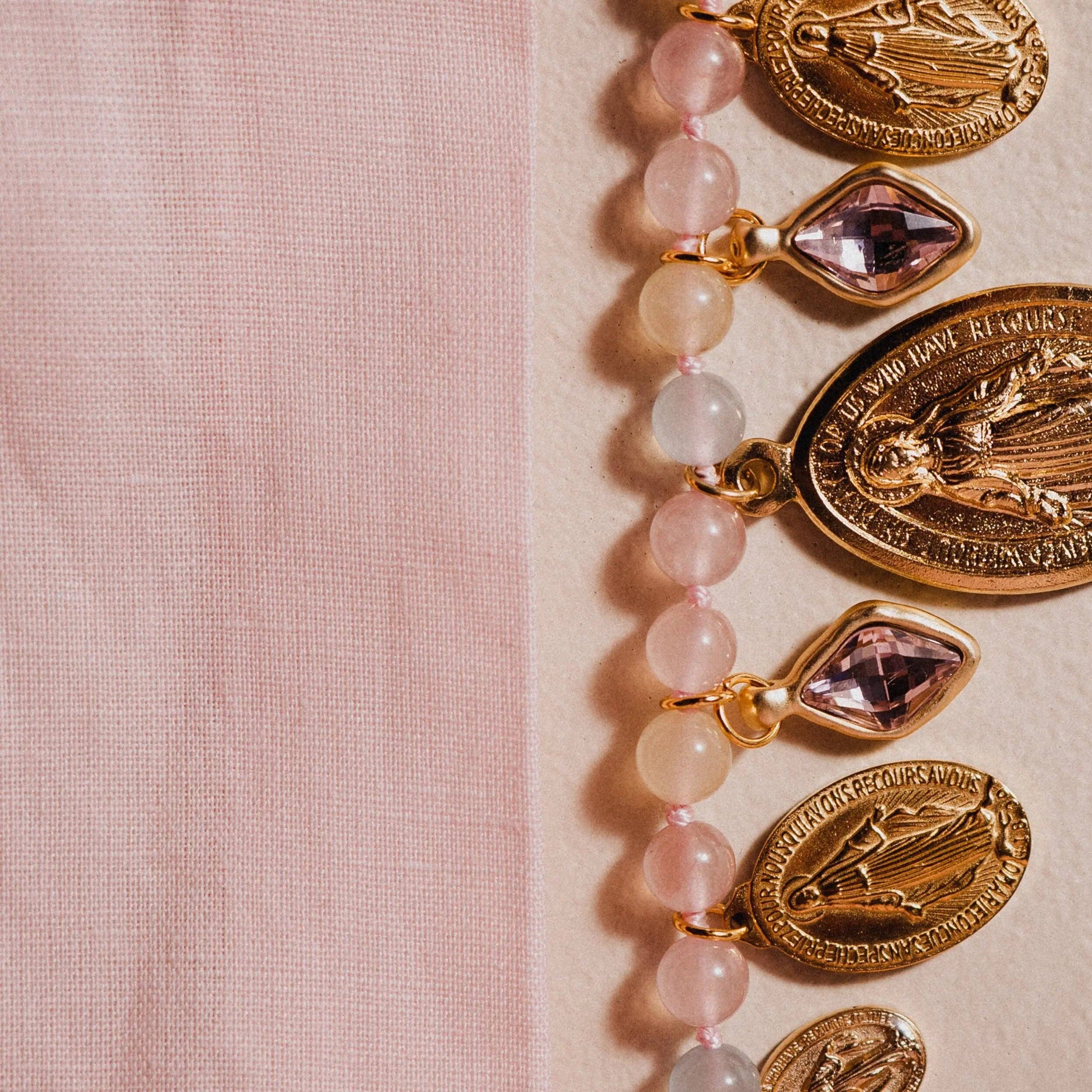 PHOEBE´S – Colar pingente/pendente por atacado – Colar de Ágata Rosa Católica3