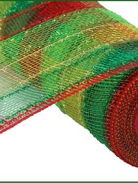 10.5"X10yd Tinsel/Pp Check Ribbon for wholesale by Amber Marie & Company