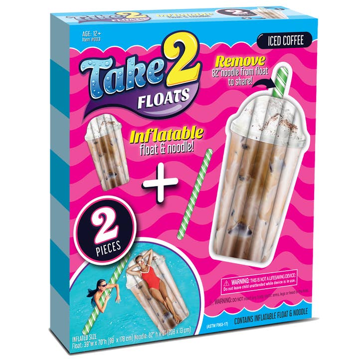 Take2Floats Ice Coffee Float and Straw Noodle for wholesale by Mighty Mojo Toys