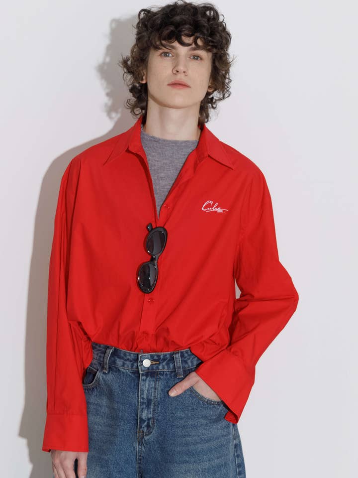 100% Cotton Embroidered Oversized Shirt for wholesale by CUBIC