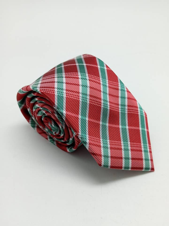 Cravatta a quadretti rossa e verde per la vendita all'ingrosso da parte di Andaluza De Corbatas SLU