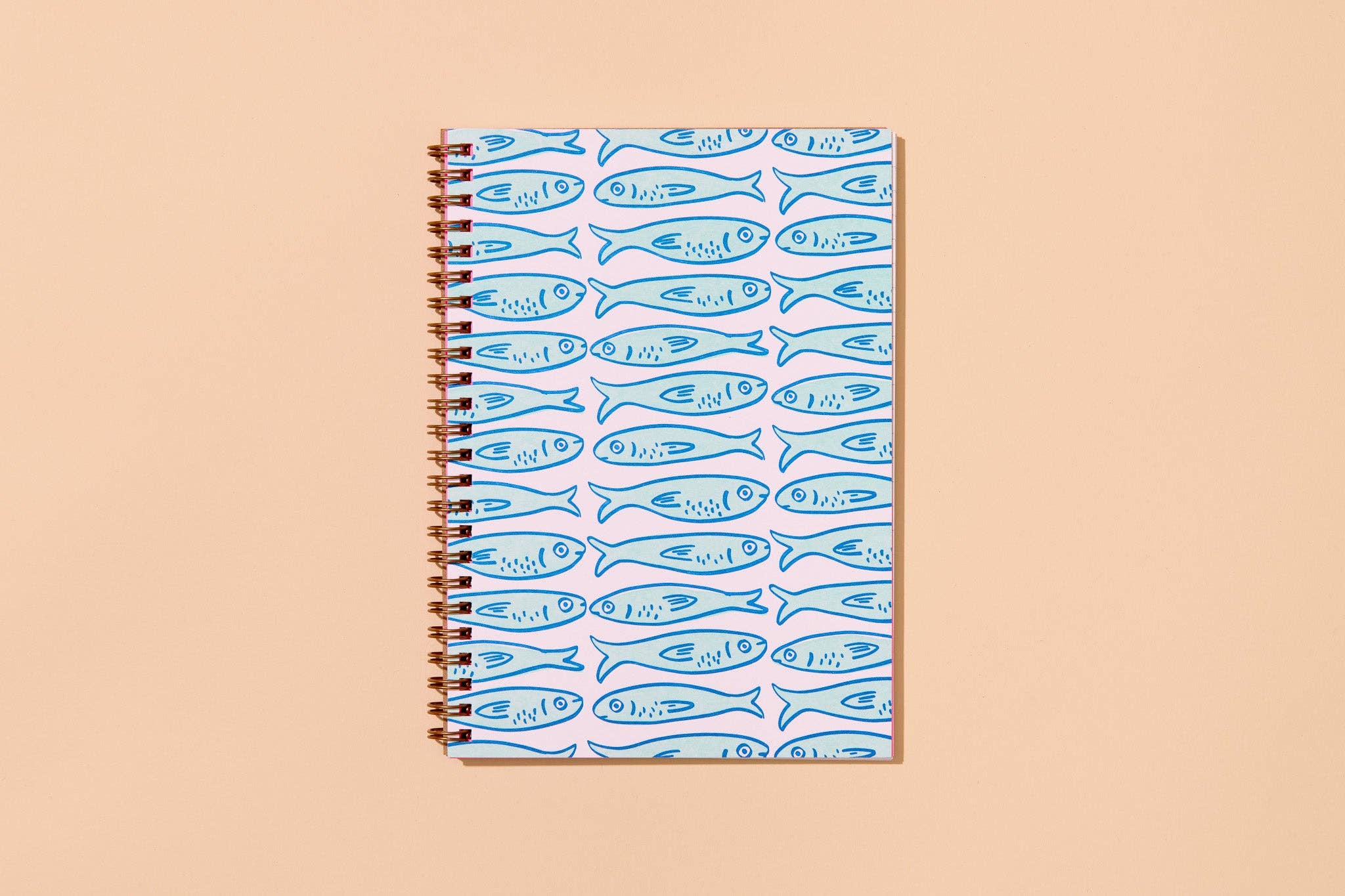 And Here We Are - Wholesale Notebook - Sardines Letterpress A5 Spiral Notebook - Made in USA - Seafood - Ocean - Beach - Animals - Foodie - Coastal - Back to School, Housewarming Gift - Stocking stuffer, Holiday, Gift Guide1