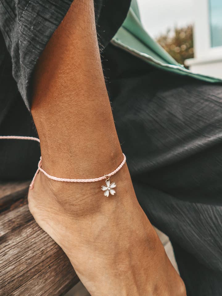 Bunga Flower Charm Minimalist Anklet for wholesale by Bali Soul