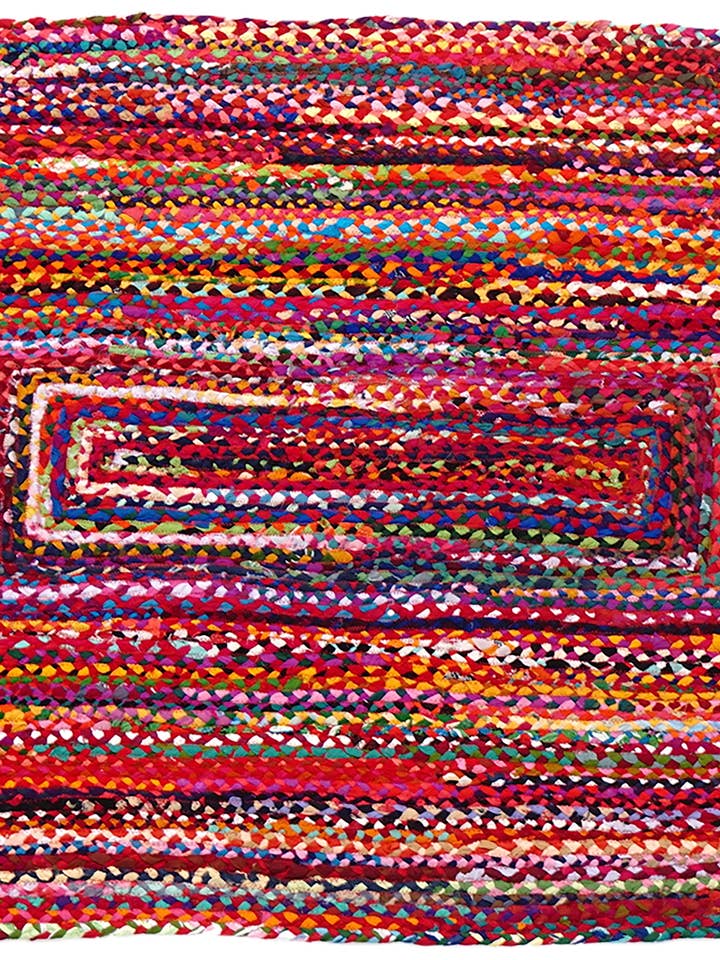 Tapete trançado reciclado multicolorido de 6 'x 9' por atacado de Vintage Addiction