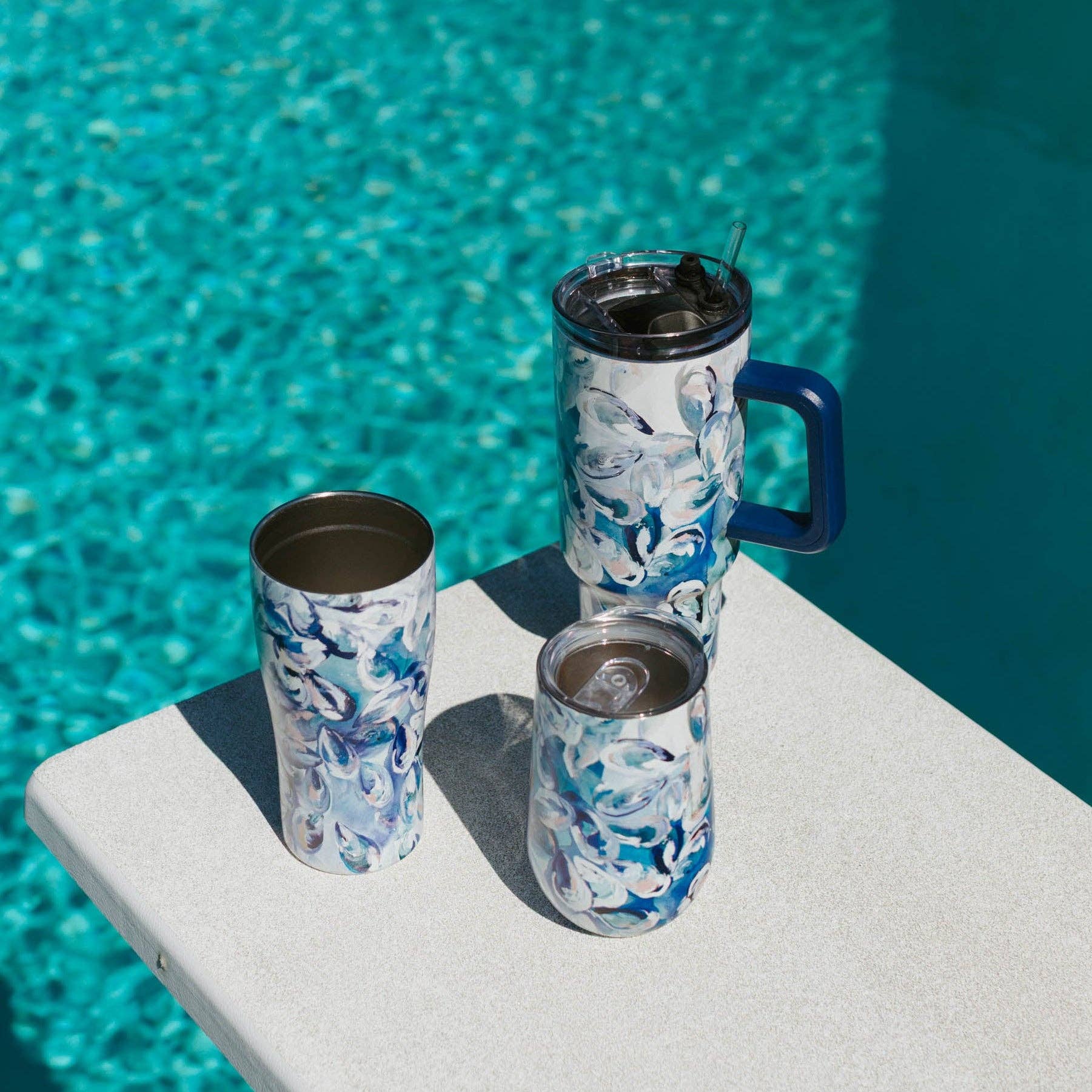 Kim Hovell Art - Wholesale Insulated Mug/Tumbler - 16oz Wine Tumbler - Azul Oysters2