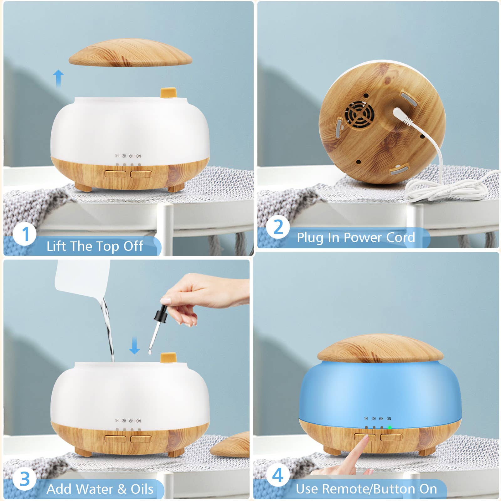 DAROMA - Wholesale Elektronische diffuser - Etherische Olie Diffuser Afstandsbediening 300ml Aroma Ultrasoon13