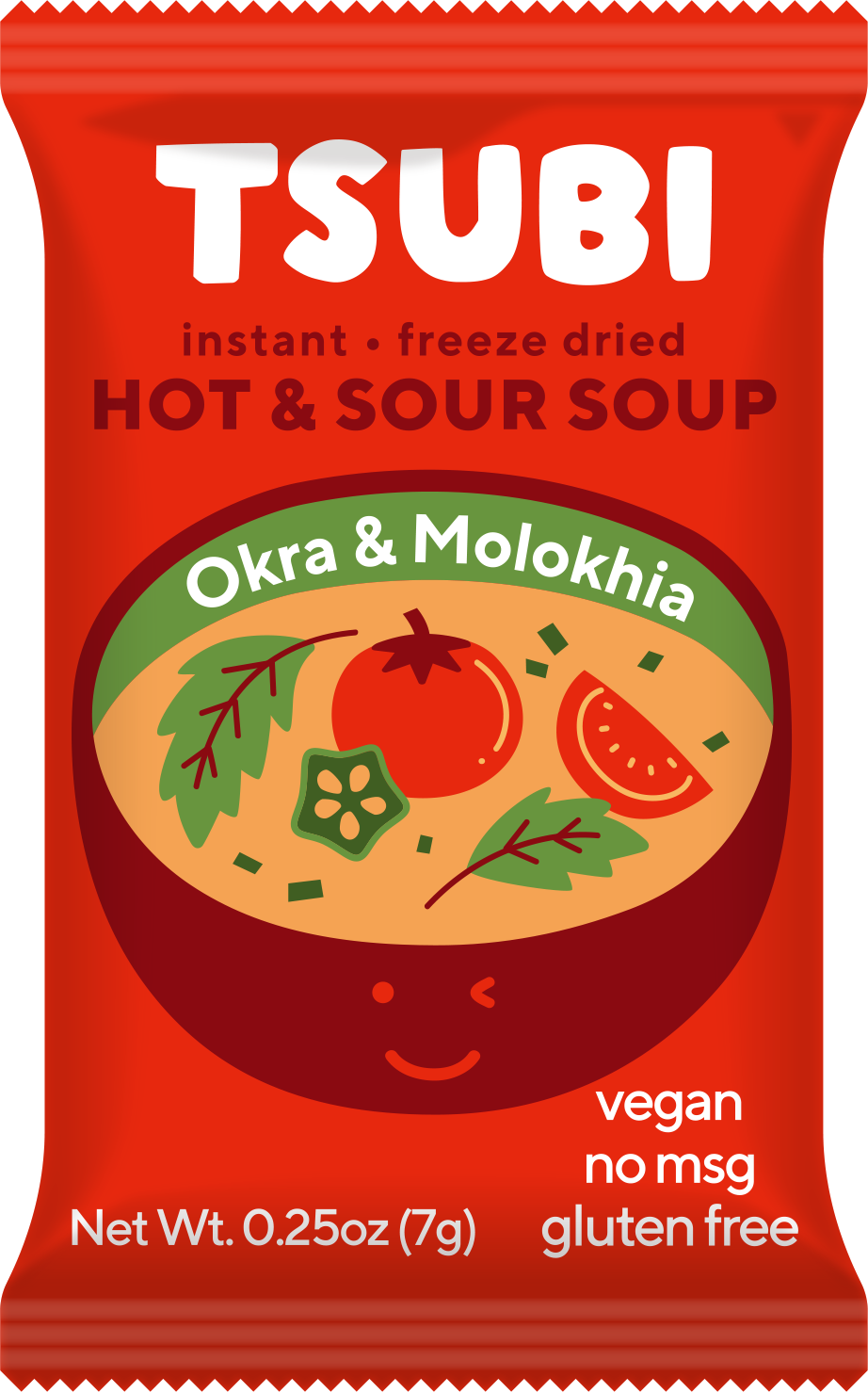 TSUBI Soup - Wholesale Soup - *New Case of 6 - Hot & Sour Tomato Soup with Okra 4 Pack 1