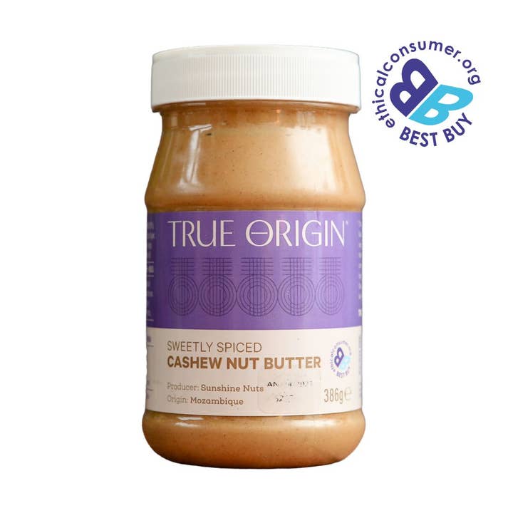 Sweetly Spiced Cashew Nut Butter 386g for wholesale by True Origin Foods
