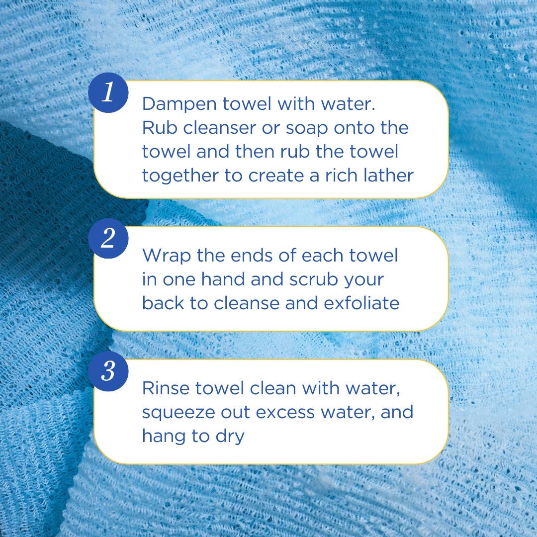 Buff Experts - 🇨🇦 - Wholesale Exfoliating Gloves/Mitts - SRSLY Buffed Exfoliating Back Towel - Treats Back Acne5