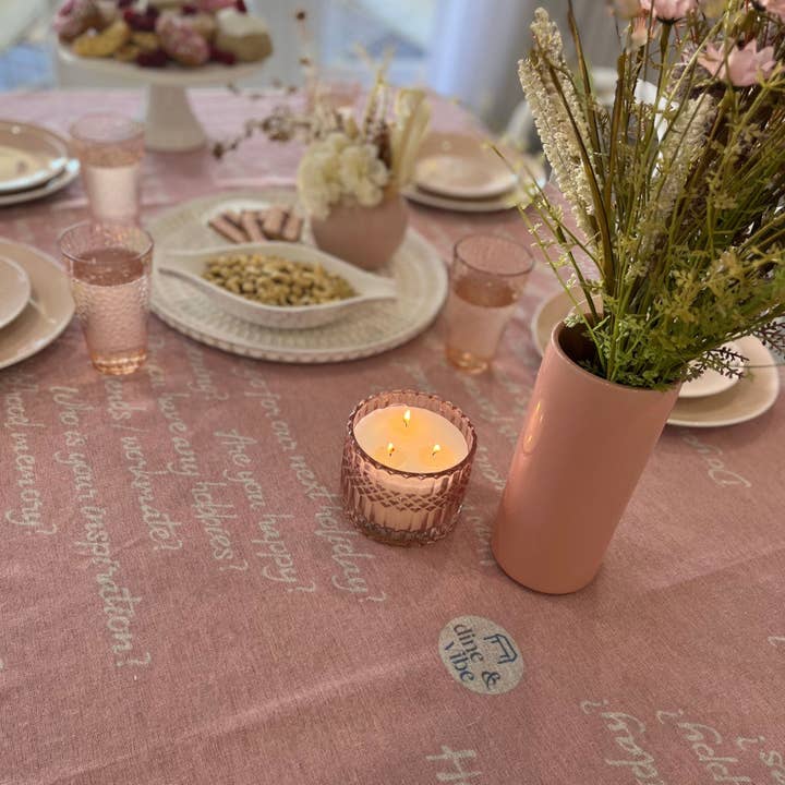 Dine&Vibe Conversation Tablecloth | Pink for wholesale by Dine&Vibe