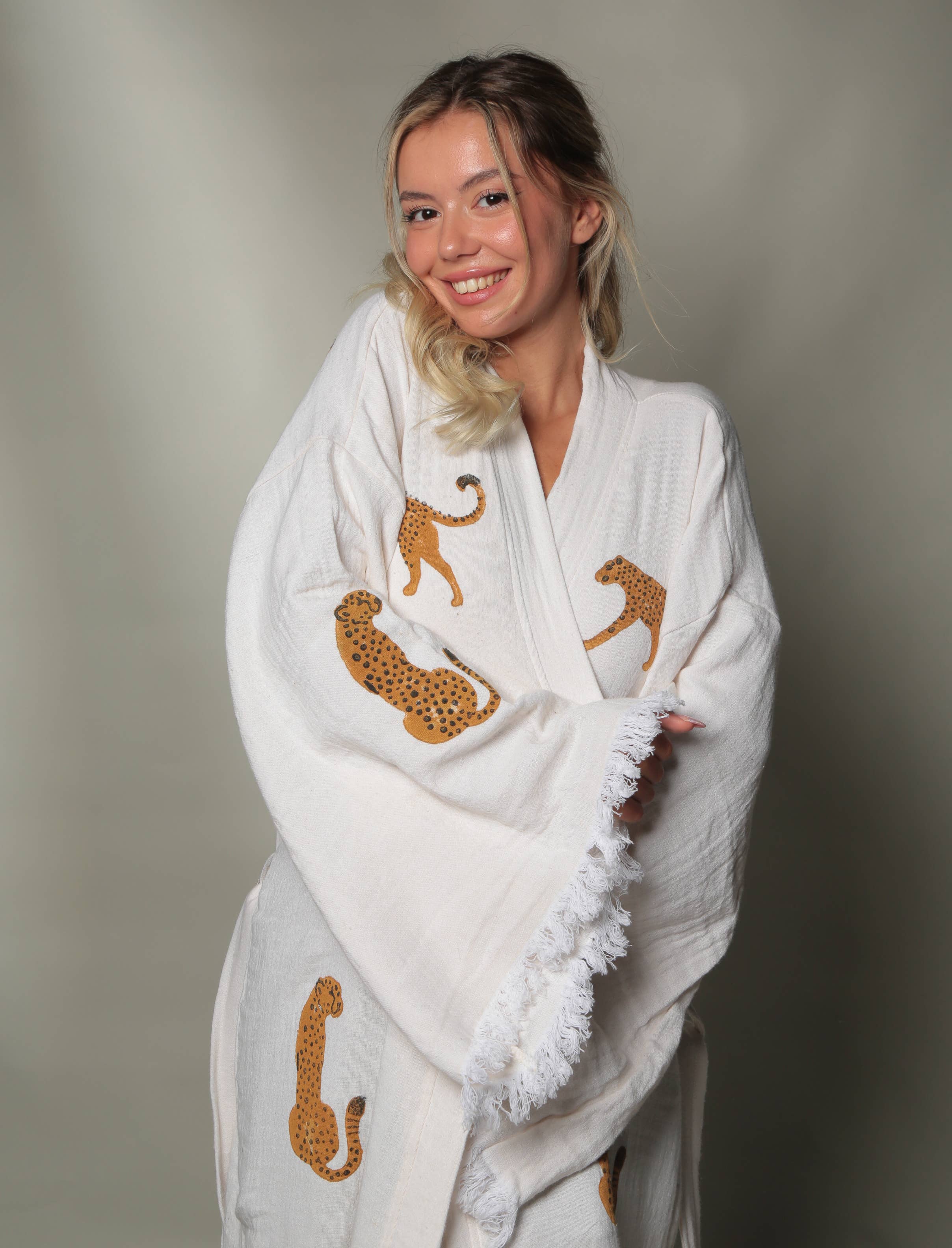 Moa - Vente Peignoir – femme - Kaftan long kimono Tigre10