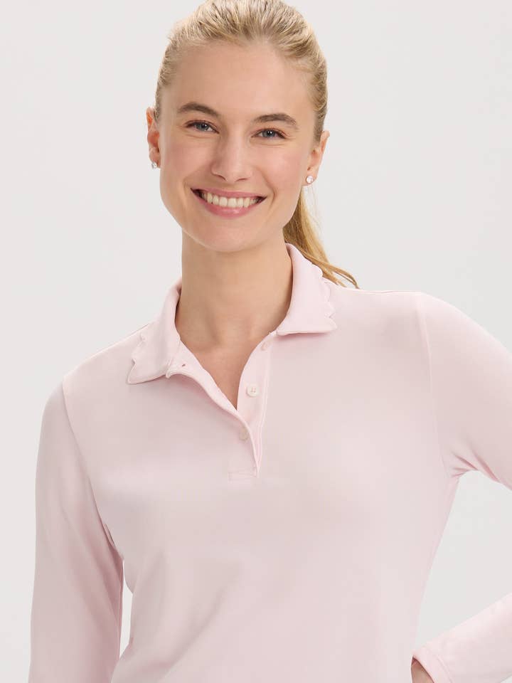 RNWK - Wholesale Polo - Women's - Scallop Collar Long Sleeve Polo3