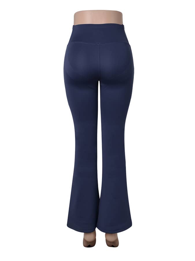 Color 5 - Wholesale Pants - Women's - Fur lined faja waist control butt lifting warm flare pants 5